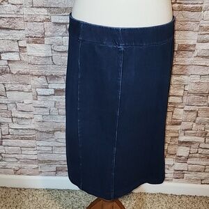 Chaps Soft Dark Blue Denim Skirt
